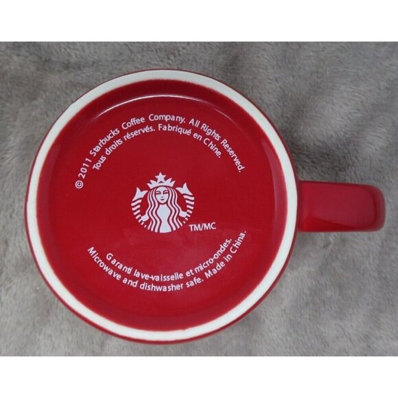Starbucks Collectors Item 2011 Red Barrel Ceramic Coffee Mug Laser Engraved 15oz - Picture 7 of 7